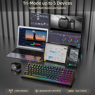 Foto 3 | Teclado Inalámbrico Para Juegos Redragon K517 Pro Con Retroiluminación Rgb - Venta Internacional.