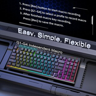 Foto 5 | Teclado Inalámbrico Para Juegos Redragon K517 Pro Con Retroiluminación Rgb - Venta Internacional.