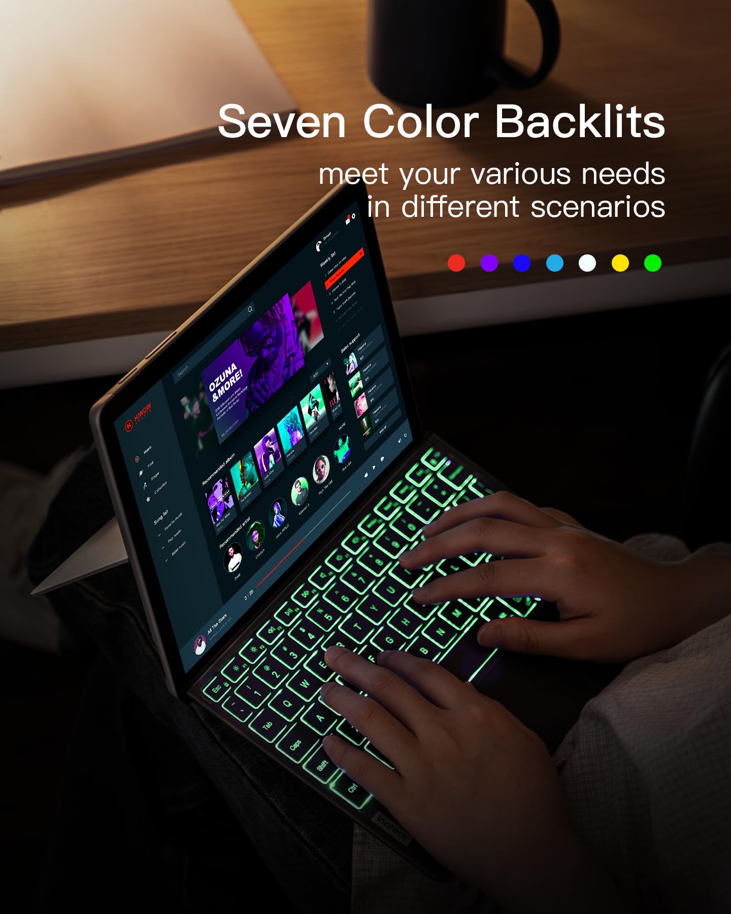 Foto 8 pulgar | Teclado Inateck Para Surface Go Bluetooth 5.3 Con Retroiluminación De 7 Colores - Venta Internacional.