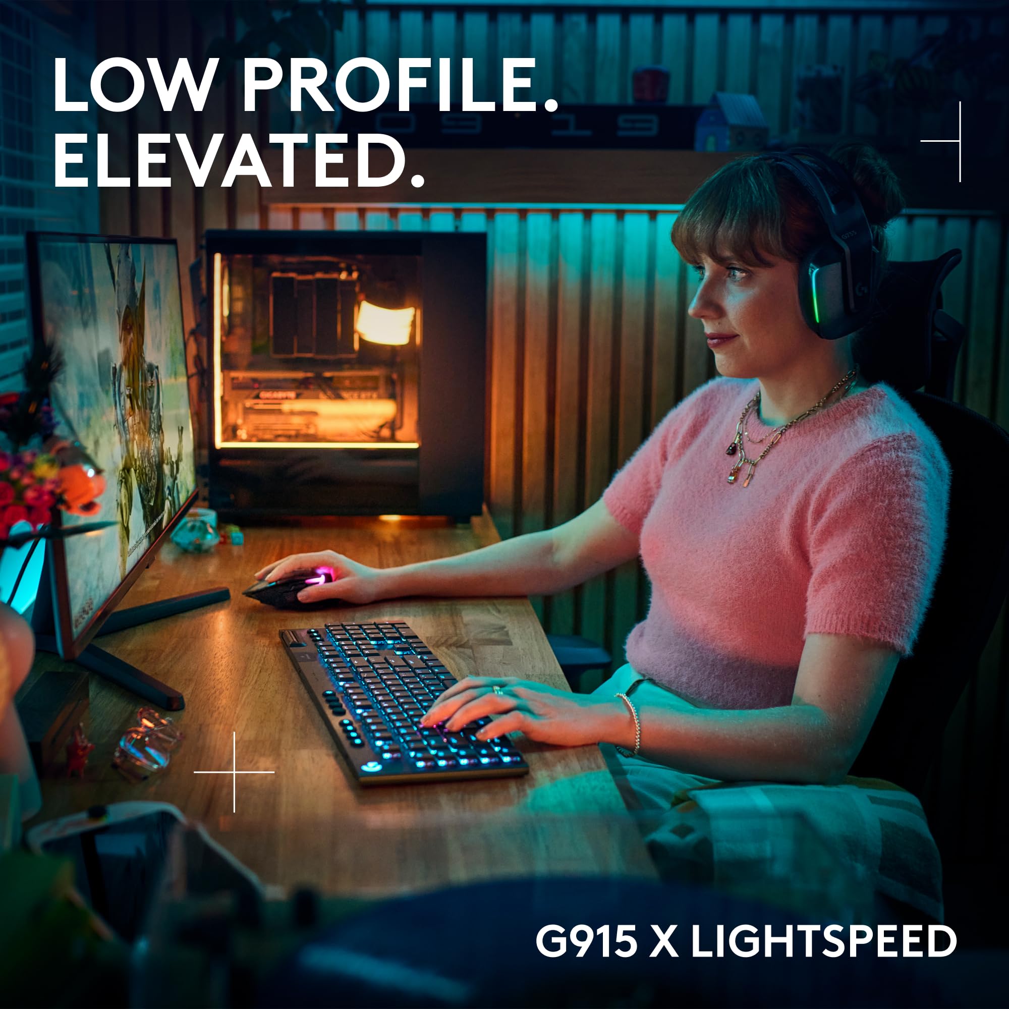 Foto 2 | Teclado Inalámbrico Para Juegos Logitech G915 X Lightspeed Red - Venta Internacional.