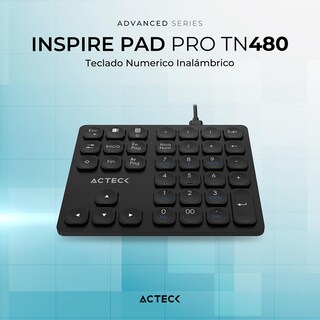 Foto 4 | Teclado Numerico Acteck Inspire Pad Pro Tn480 Inalambrico Usb 2.4 Ghz + Bt Multidispositivo Negro