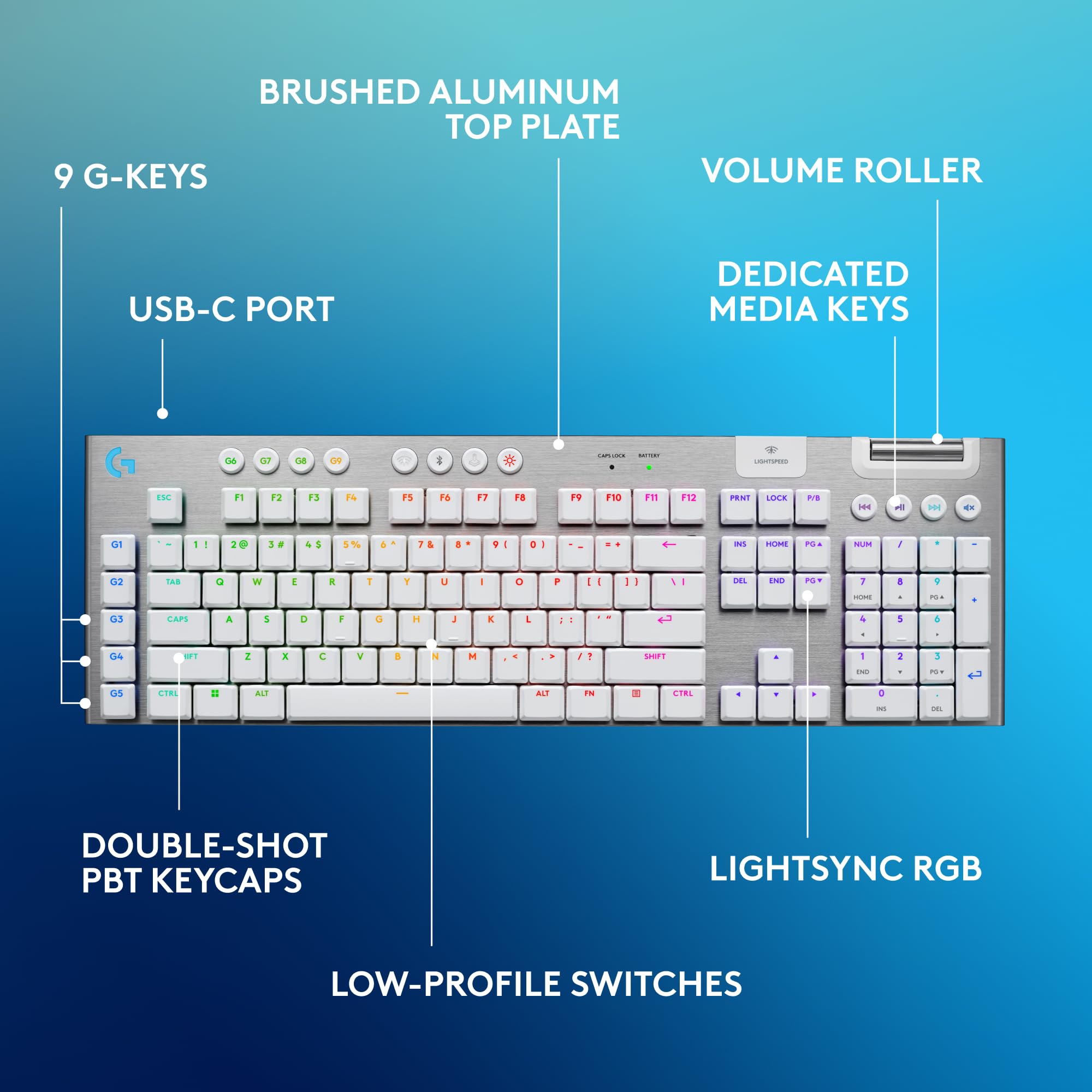 Foto 7 pulgar | Teclado Inalámbrico Para Juegos Logitech G915 X Lightspeed White - Venta Internacional.