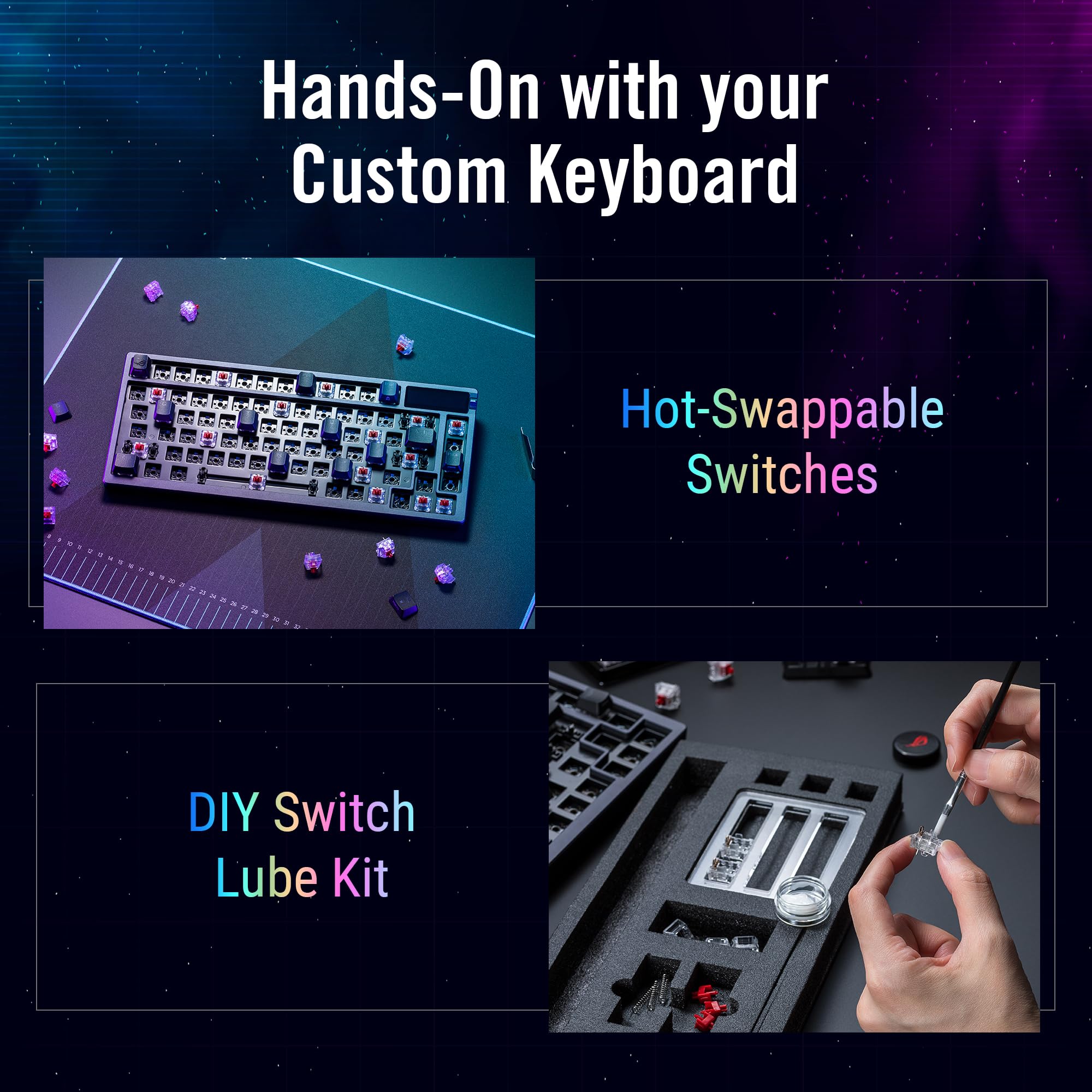 Foto 7 pulgar | Teclado Para Juegos Asus Rog Azoth 75% Inalámbrico Con Pantalla Oled - Venta Internacional.