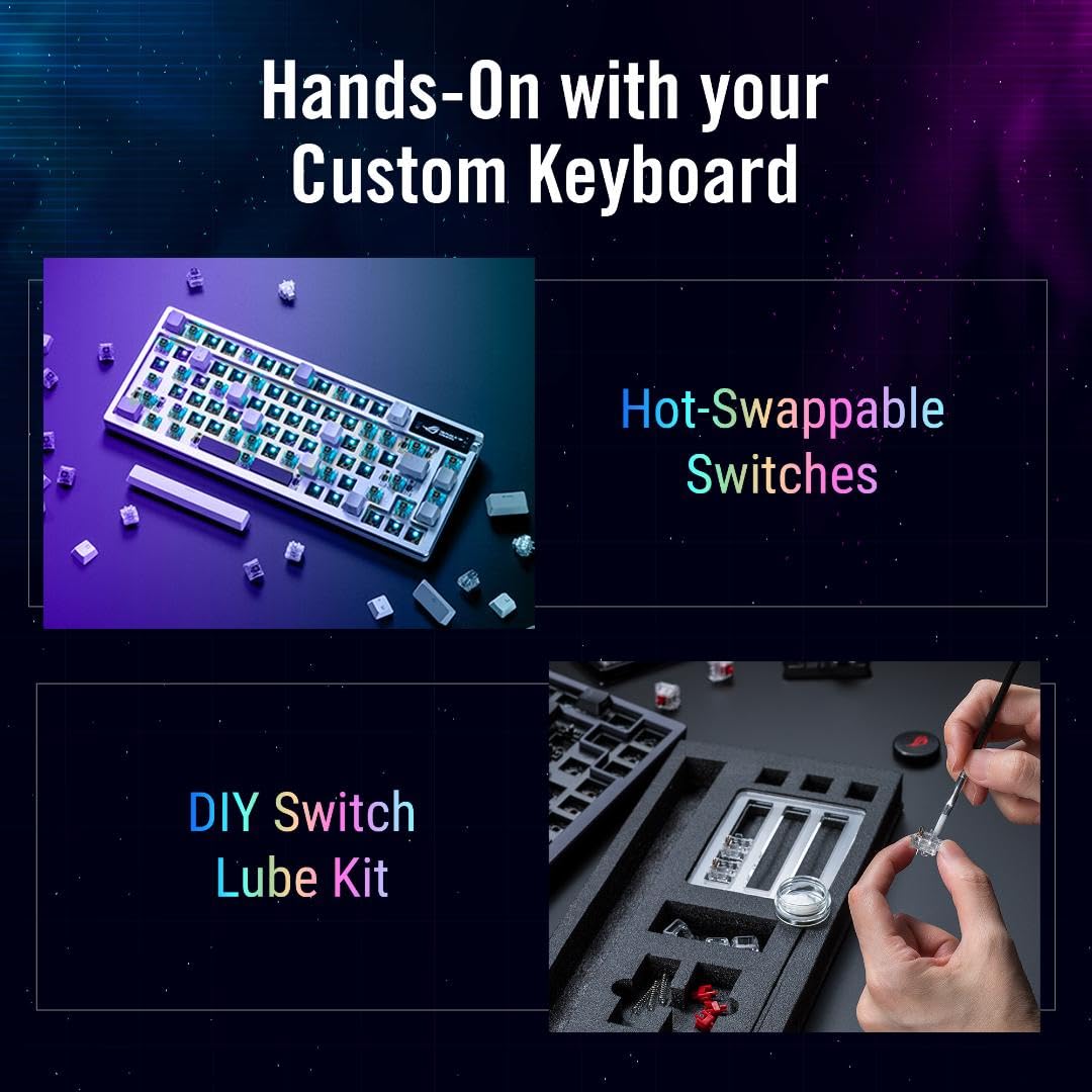 Foto 7 pulgar | Teclado Para Juegos Asus Rog Azoth 75 Inalámbrico Oled Rgb - Blanco - Venta Internacional.
