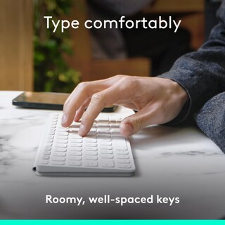 Foto 4 | Teclado Inalámbrico Portátil Logitech Keys-to-go 2 Gris Pálido - Venta Internacional.