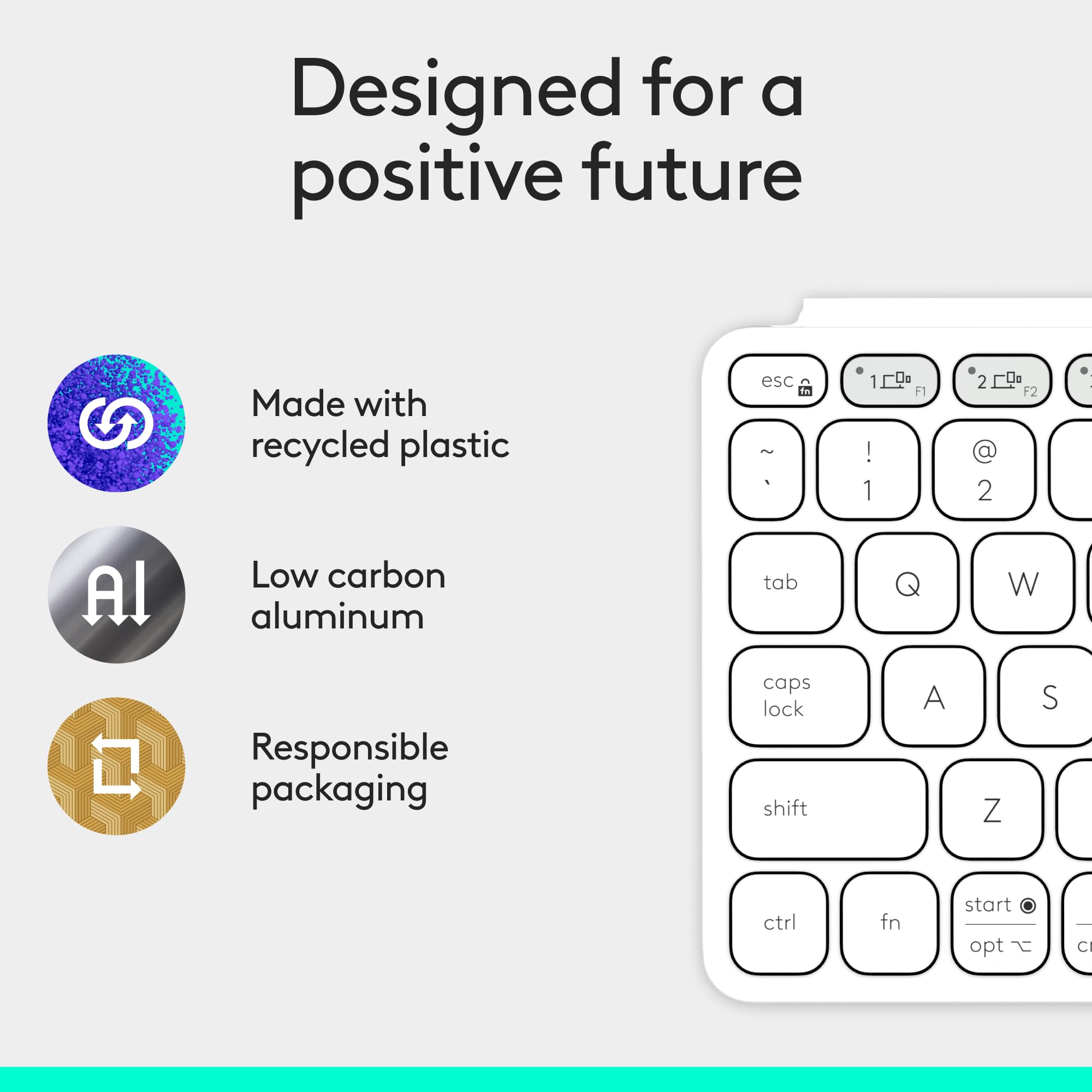 Foto 7 | Teclado Inalámbrico Portátil Logitech Keys-to-go 2 Gris Pálido - Venta Internacional.