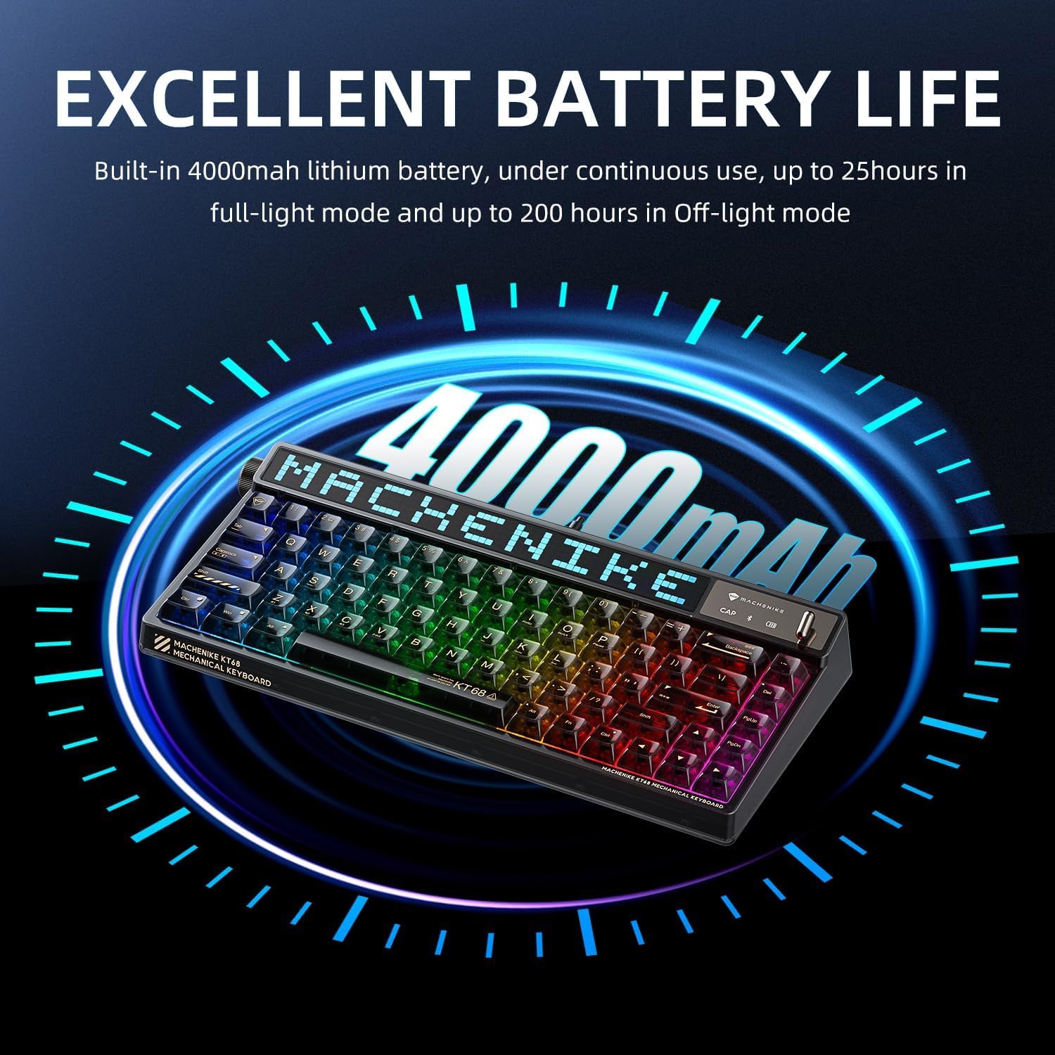 Foto 6 | Teclado Machenike Kt68 Pro 65% Rgb Inalámbrico Gateron Brown - Venta Internacional.