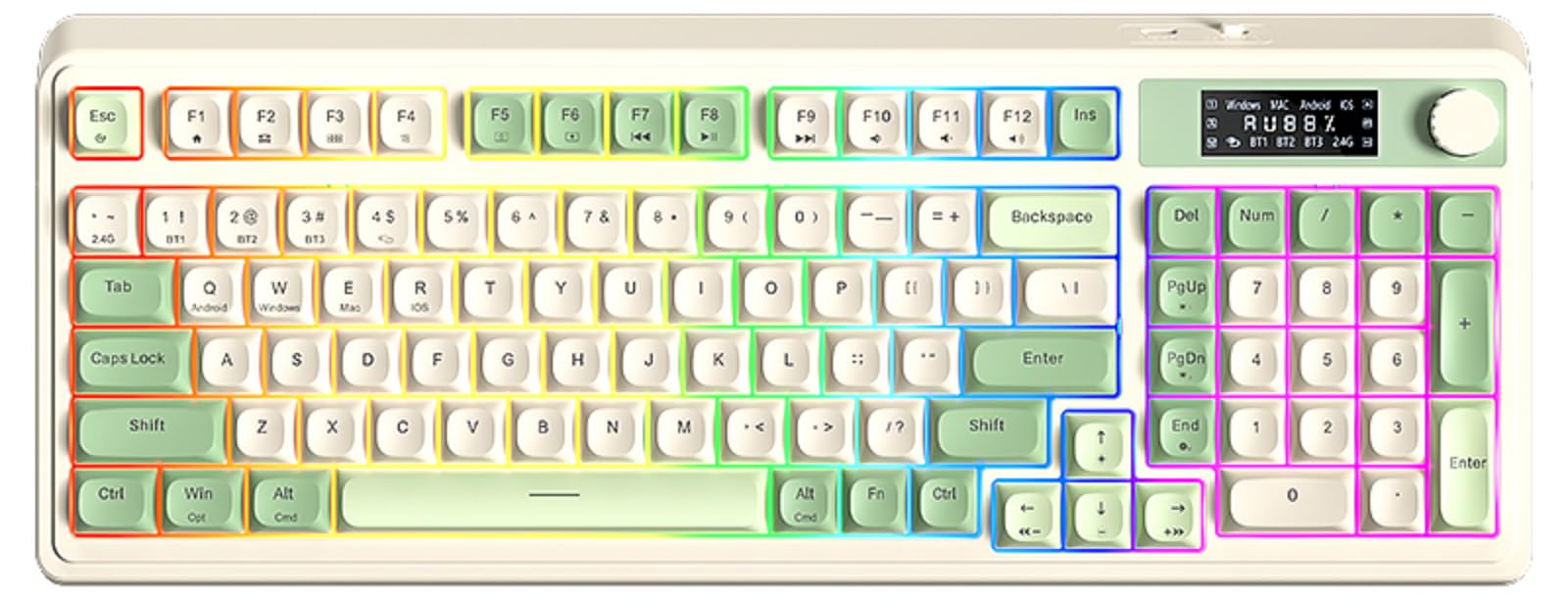 Foto 1 | Teclado Inalámbrico Aula S99 Pro Rgb Gaming Con Pantalla Verde - Venta Internacional.