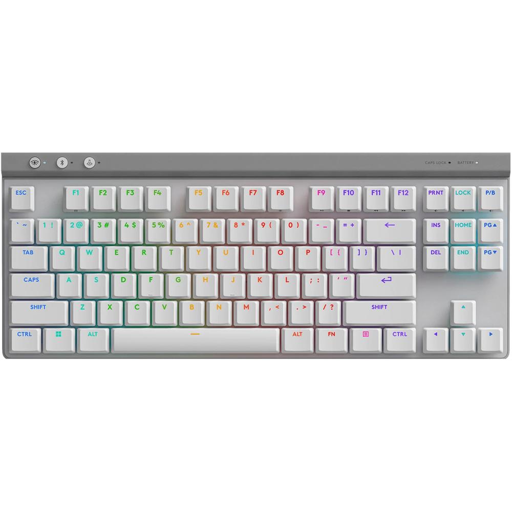 Teclado Gamer Logitech G515 Lightspeed Tkl Mecanico Gl Tactil Rgb Bluetooth Recargable Idioma Ingles Blanco