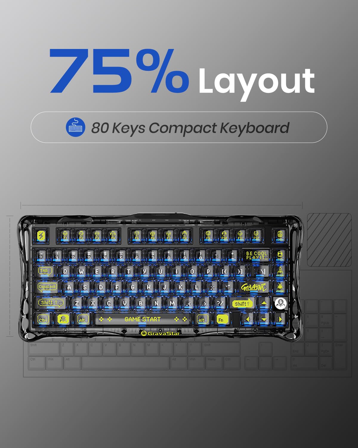 Foto 3 pulgar | Teclado Mecánico Para Juegos Gravastar Mercury K1 Lite - Venta Internacional.
