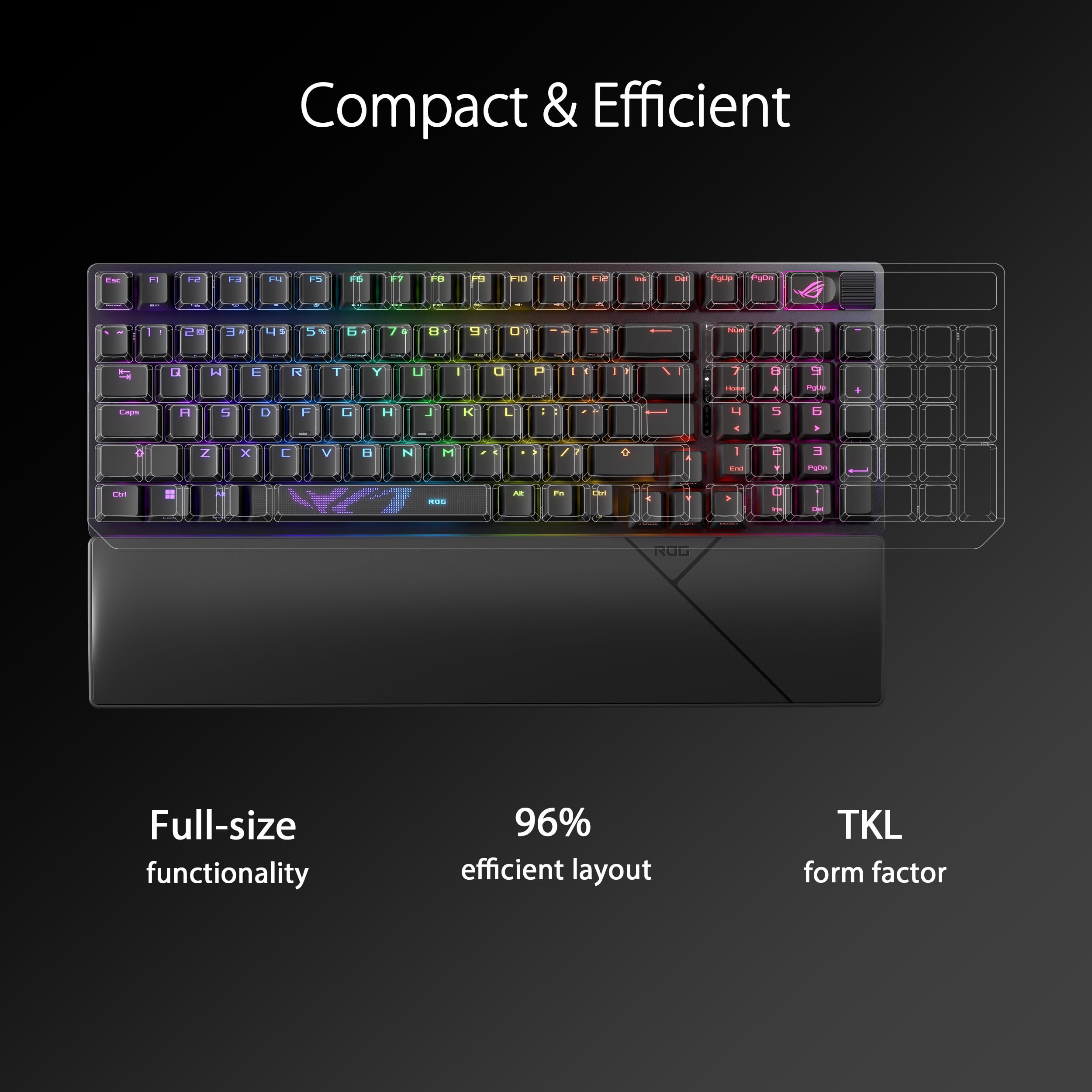 Foto 3 pulgar | Teclado Para Juegos Asus Rog Strix Scope Ii 96 Wireless Rgb Negro - Venta Internacional.