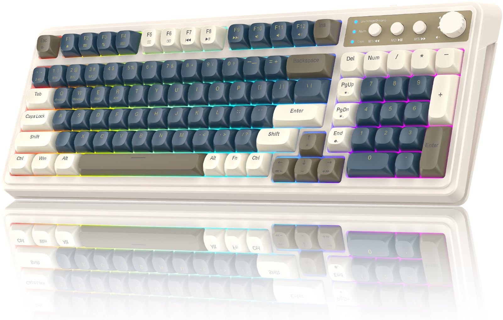 Foto 2 pulgar | Teclado Para Videojuegos Aula 99 Teclas Tri-mode Bluetooth/2.4 Ghz/usb-c - Venta Internacional.