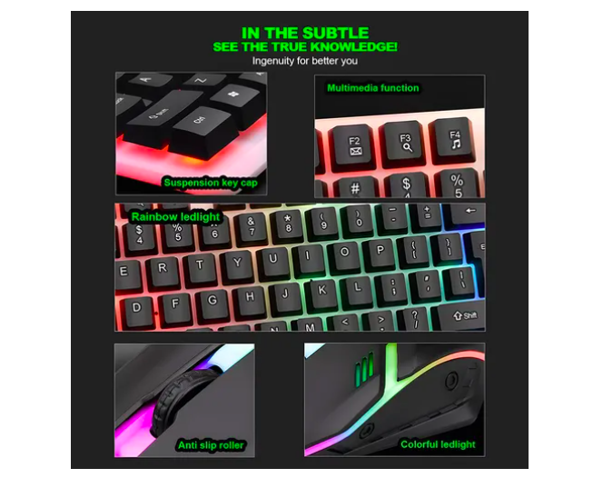 Foto 4 pulgar | Kit Teclado Mouse Gamer Xtellar Luz Rgb Iluminado Led Usb Alambrico