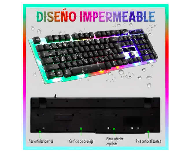 Foto 5 pulgar | Kit Teclado Mouse Gamer Xtellar Luz Rgb Iluminado Led Usb Alambrico