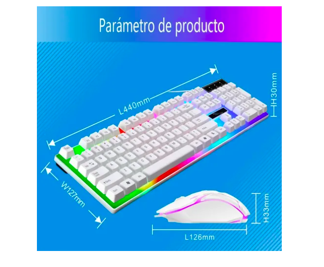 Foto 3 pulgar | Kit Teclado Mouse Xtellar  Gamer Luz Rgb Iluminado Led Usb Alambrico