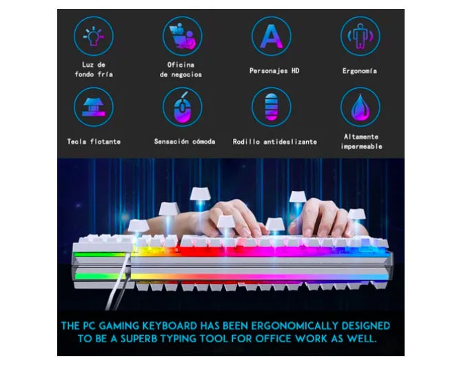 Foto 5 pulgar | Kit Teclado Mouse Xtellar  Gamer Luz Rgb Iluminado Led Usb Alambrico