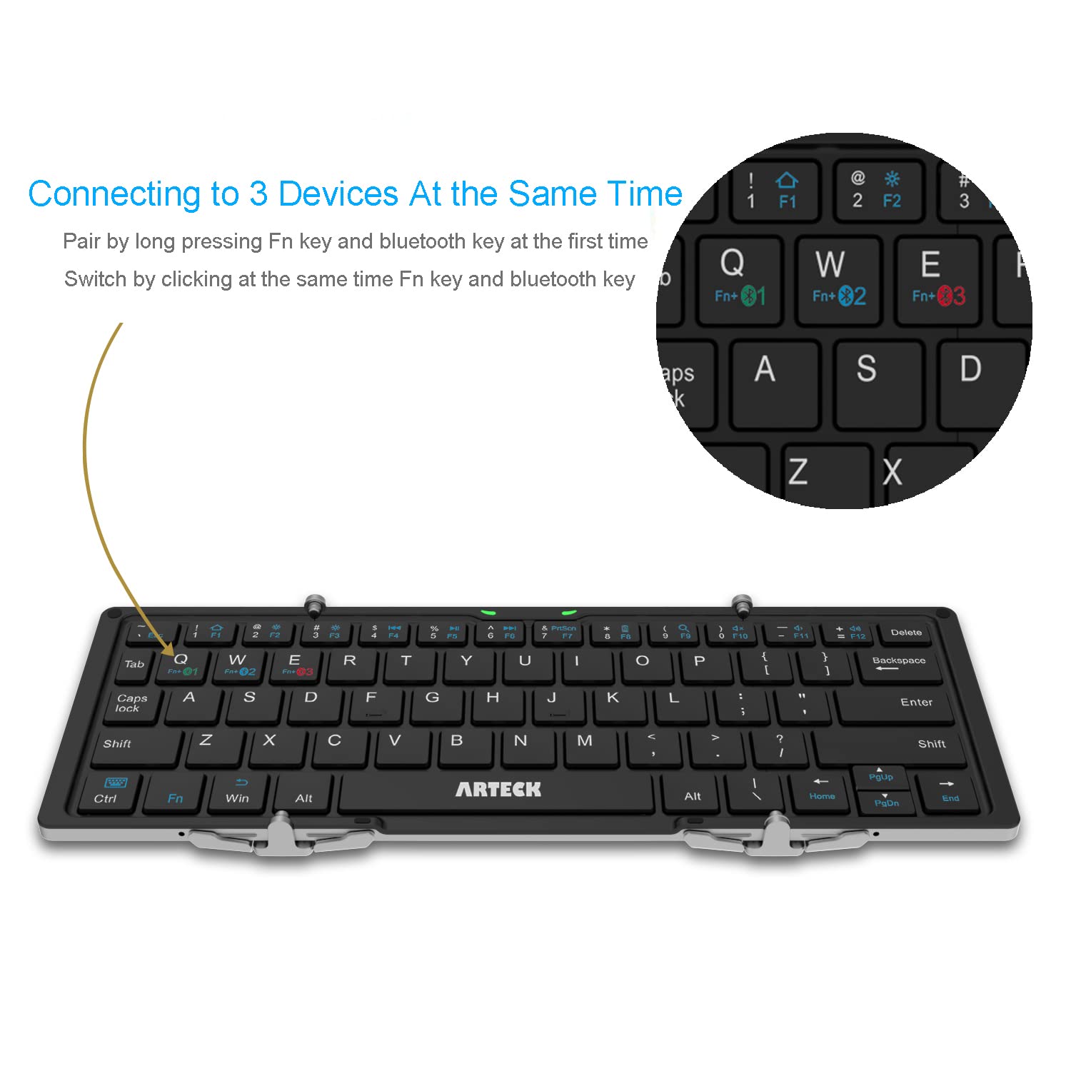 Foto 3 pulgar | Teclado Bluetooth Plegable Arteck Para Ios/android/windows - Venta Internacional.