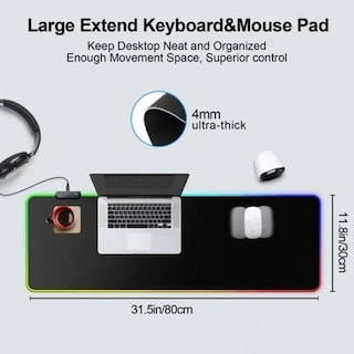 Foto 2 | Mouse Pad Gamer con Luz Led