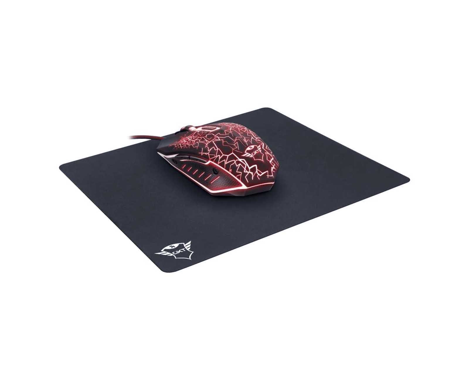 Mouse con Mouse Pad Trust Izza color Negro 2 Piezas