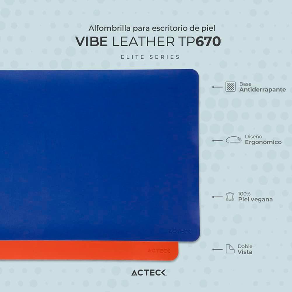 Foto 2 | Mouse Pad Acteck Ac-934527 color Azul Vibe Leather Tp670 Antideslizante Doble Vista