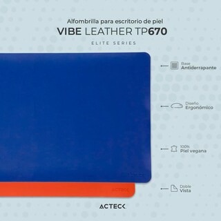Foto 2 | Mouse Pad Acteck Ac-934527 color Azul Vibe Leather Tp670 Antideslizante Doble Vista