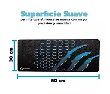 Foto 2 | Mouse Pad Gamer Blue Lander Negro 60 X 30 cm