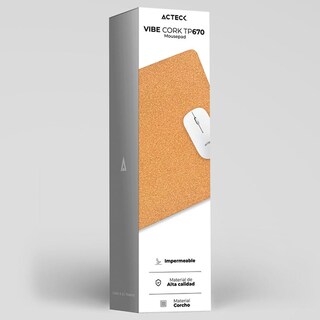 Foto 6 | Mouse Pad Acteck Vibe Cork Tp670 90x40 Antideslizante Corcho Ac-937207 Color Cafe