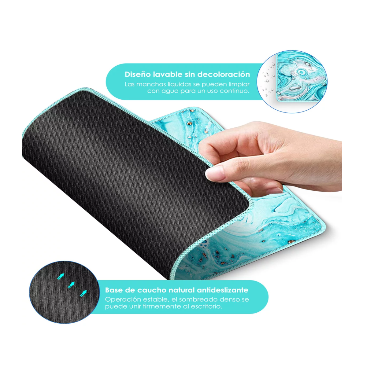 Foto 4 pulgar | 3 Piezas Mouse Pads Antideslizantes 26x21cm Con Color Azul/morado/negro