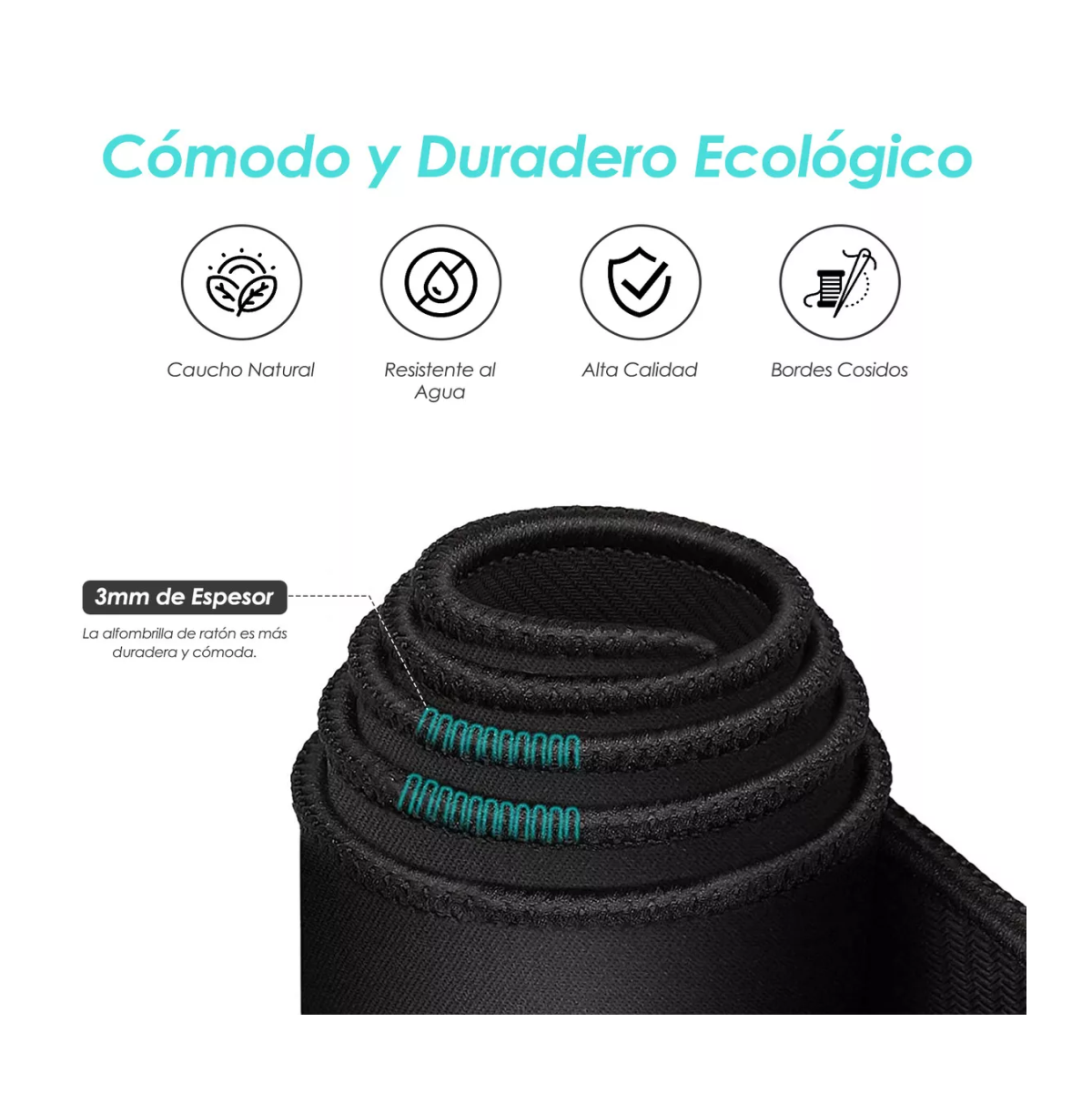 Foto 5 pulgar | 3 Piezas Mouse Pads Antideslizantes 26x21cm Con Color Azul/morado/negro
