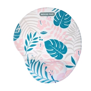 Foto 1 | Mouse Pad Ergonomico Rosa Pintura Hojas Azul/blanco