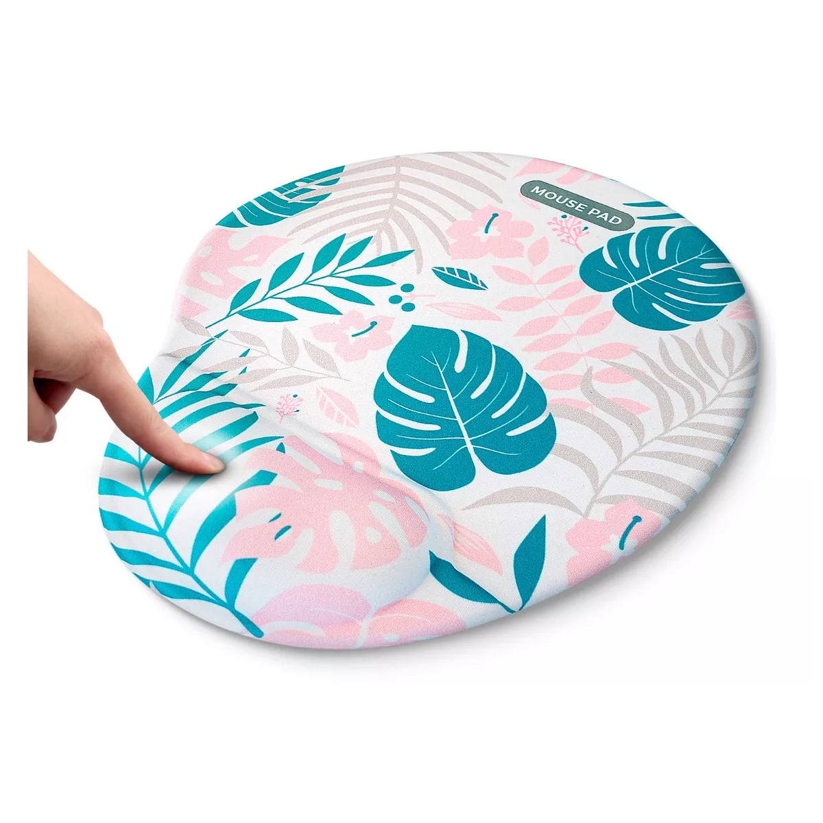 Foto 2 | Mouse Pad Ergonomico Rosa Pintura Hojas Azul/blanco