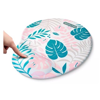 Foto 2 | Mouse Pad Ergonomico Rosa Pintura Hojas Azul/blanco