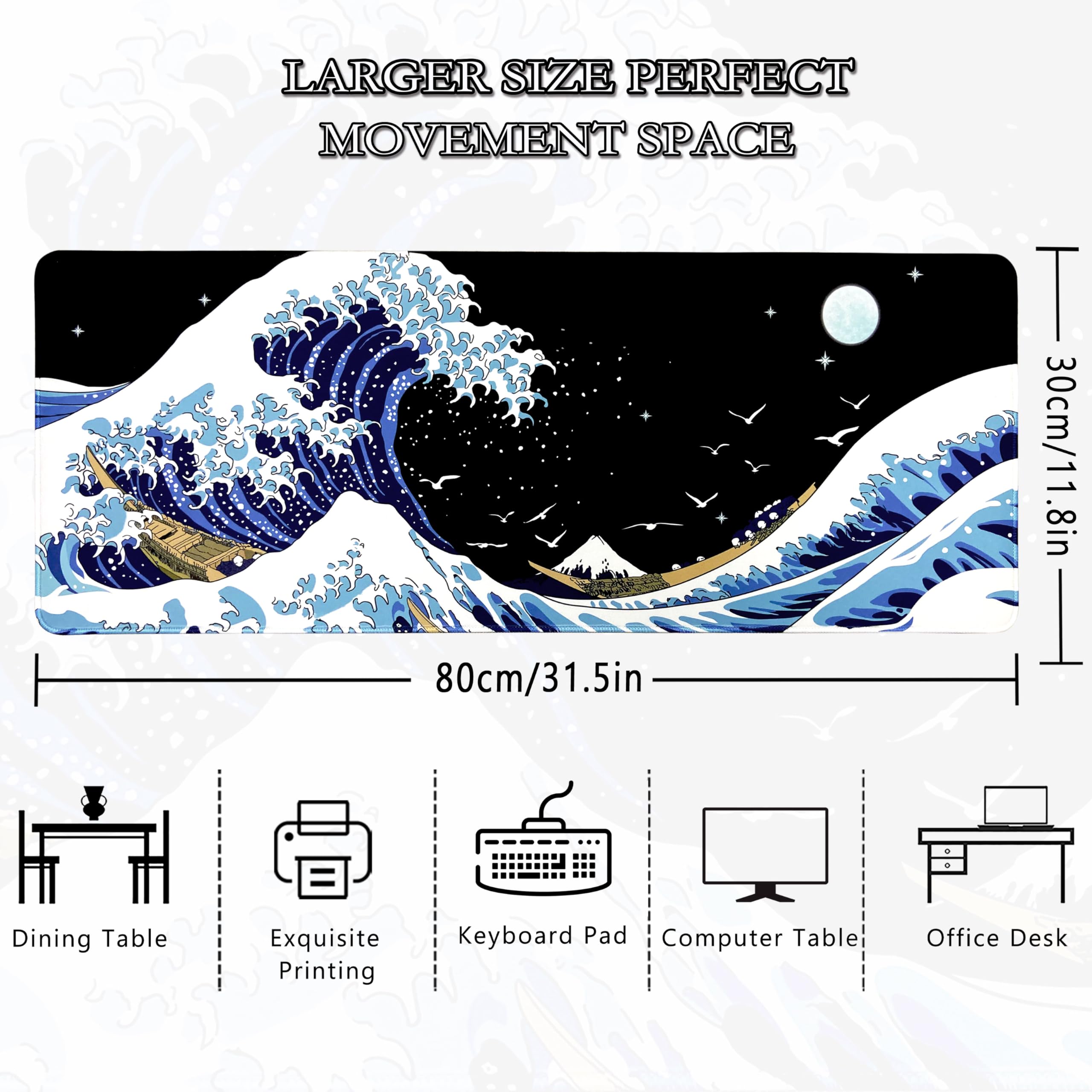 Foto 4 pulgar | Alfombrilla de Ratón Mewoocue Kanagawa Surfing Sea Wave - Venta Internacional