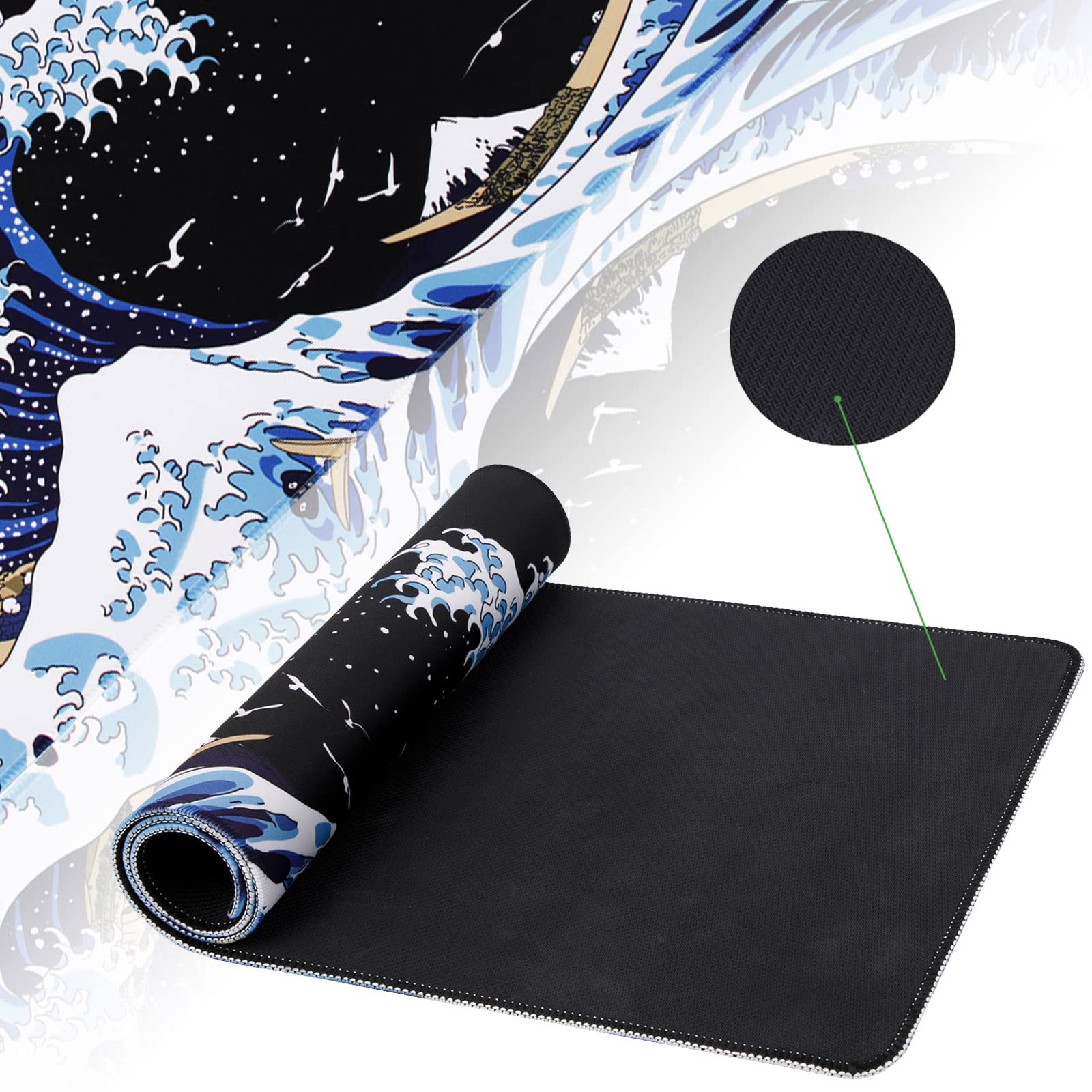 Foto 6 pulgar | Alfombrilla de Ratón Mewoocue Kanagawa Surfing Sea Wave - Venta Internacional
