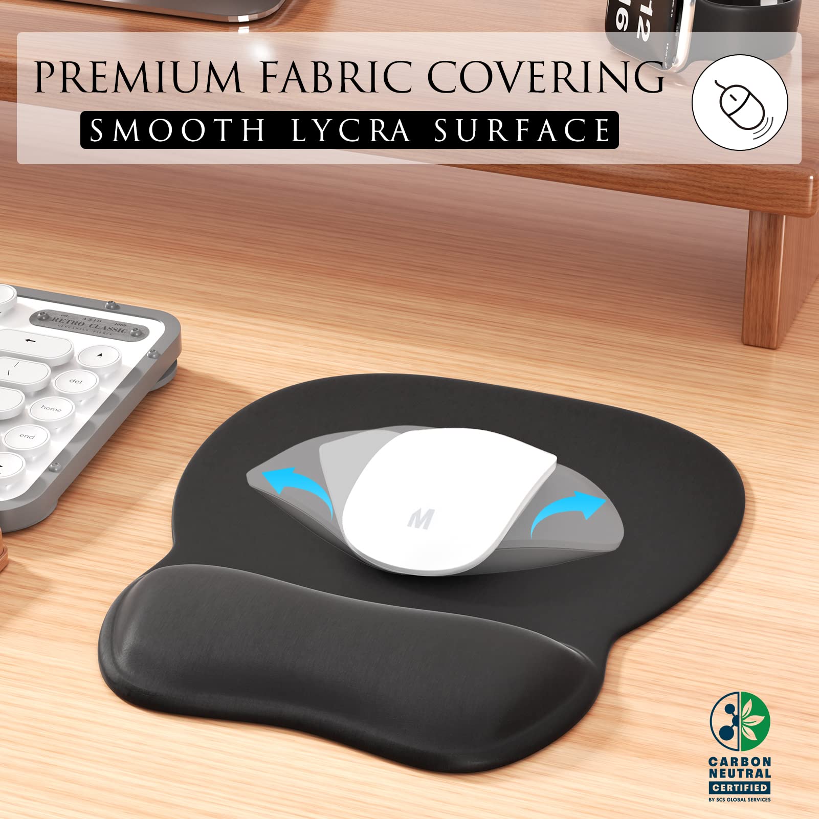 Foto 3 pulgar | Alfombrilla de Ratón Mroco Ergonómico de Gel 24 x 21 cm Color Negro - Venta Internacional