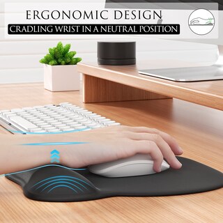 Foto 3 | Alfombrilla de Ratón Mroco Ergonómico de Gel 24 x 21 cm Color Negro - Venta Internacional
