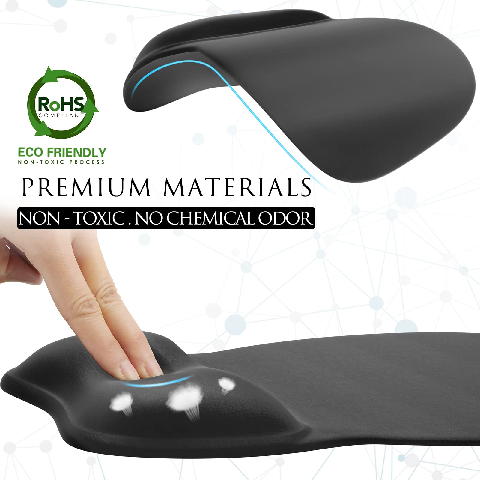 Foto 6 pulgar | Alfombrilla de Ratón Mroco Ergonómico de Gel 24 x 21 cm Color Negro - Venta Internacional
