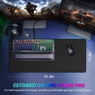 Foto 2 | Alfombrilla de Ratón para Videojuegos Etz 80 X 30 cm Color Negro - Venta Internacional