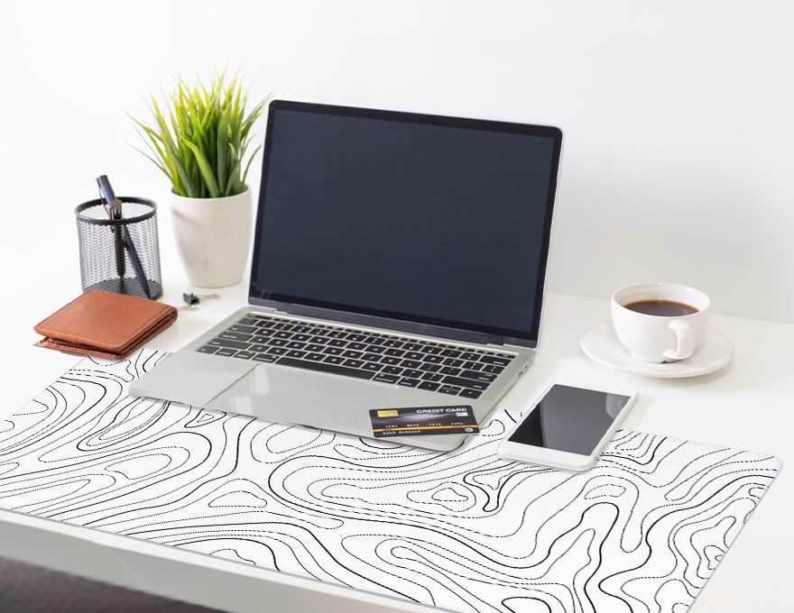 Foto 5 | Alfombrilla de Ratón Ujoowalk Diseño Topográfico Blanco 80 X 30 cm - Venta Internacional
