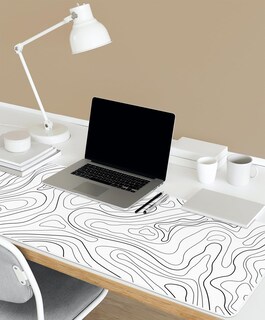 Foto 6 | Alfombrilla de Ratón Ujoowalk Diseño Topográfico Blanco 80 X 30 cm - Venta Internacional