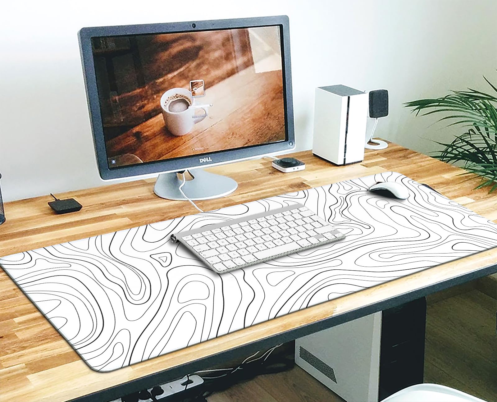 Foto 7 | Alfombrilla de Ratón Ujoowalk Diseño Topográfico Blanco 80 X 30 cm - Venta Internacional