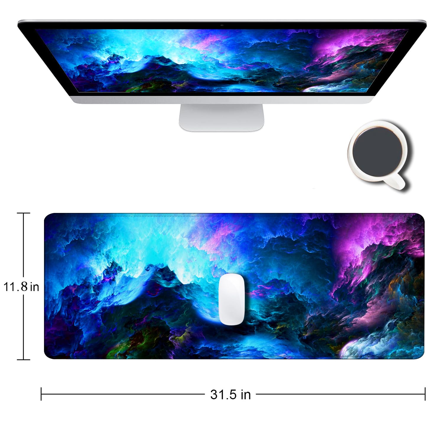 Foto 2 | Alfombrilla de Ratón Sanwumian Dazzling Galaxy de Goma - Venta Internacional