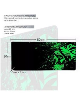 Foto 2 | Mouse Pad Tapete Alfombrilla Grande Gamer Antideslizante