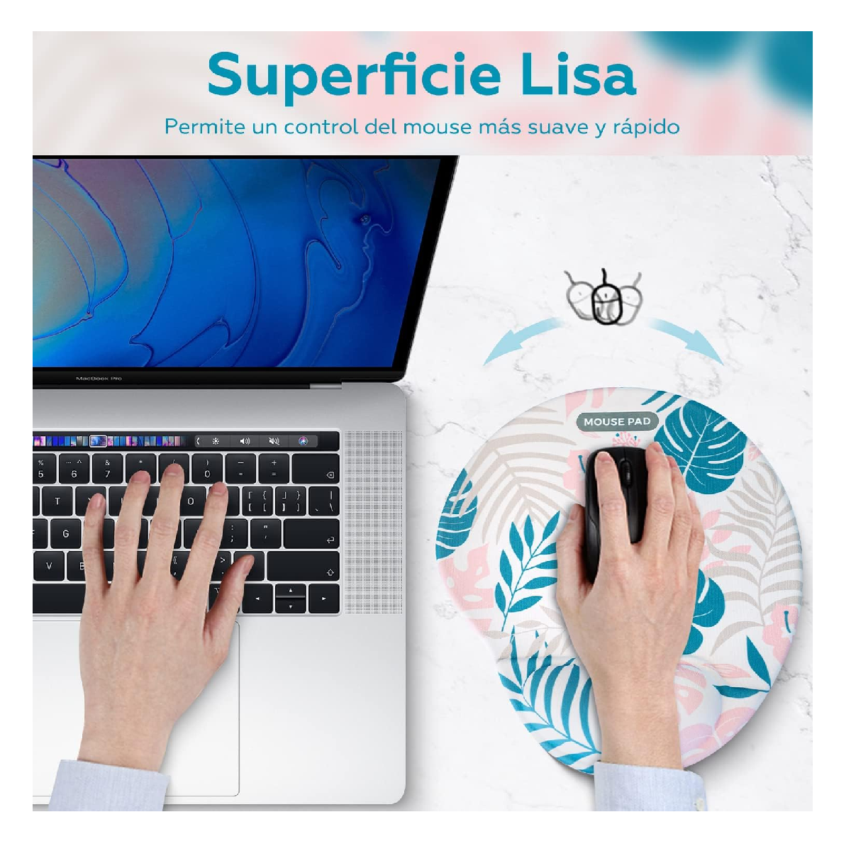 Foto 4 | Mouse Pad Belug Ergonómico con Soporte Rosa