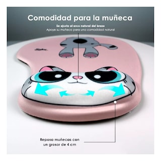 Foto 2 | Tapete Para Raton De Gel Ergonomico Caricaturas Gatos Kawaii Color Gatita