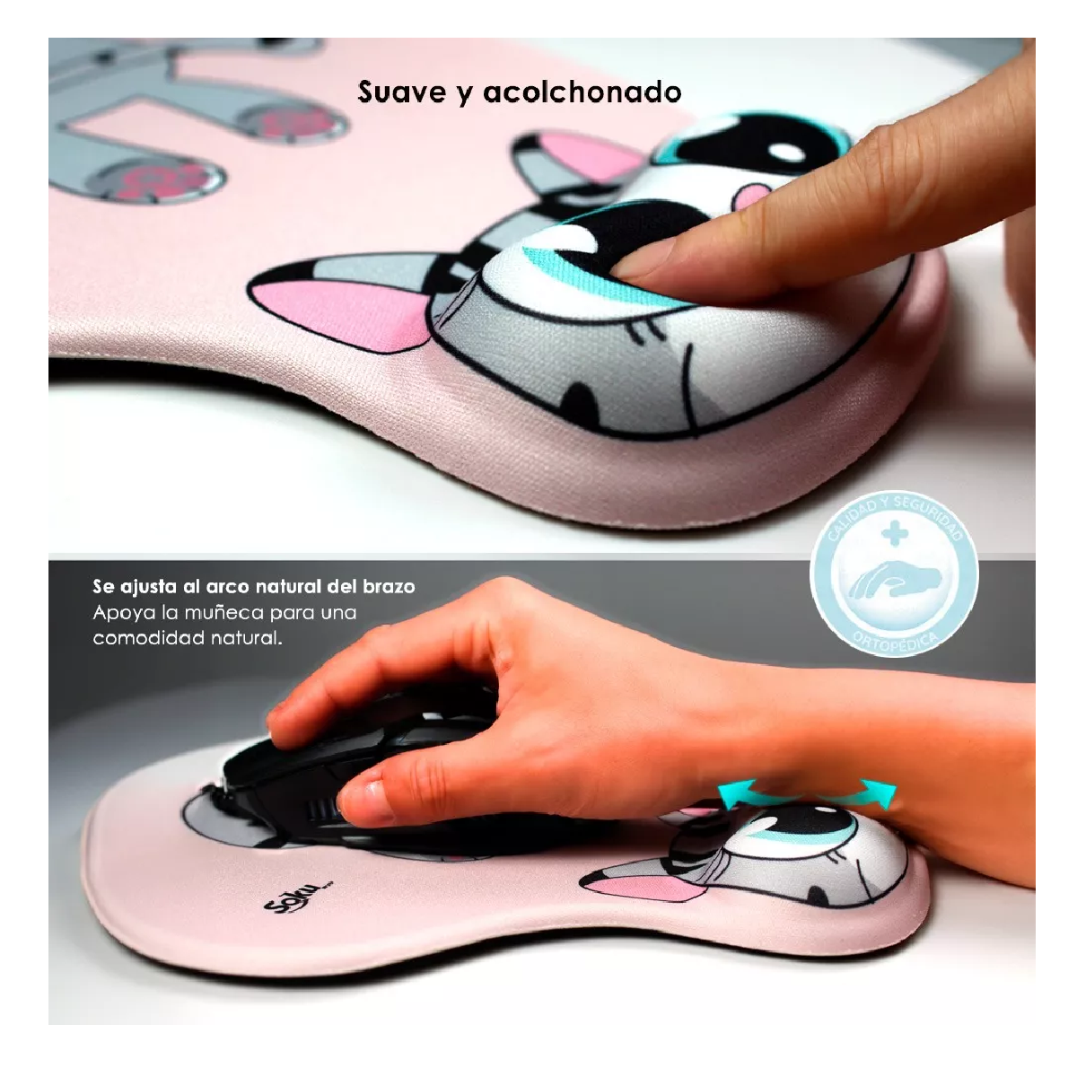 Foto 4 pulgar | Tapete Para Raton De Gel Ergonomico Caricaturas Gatos Kawaii Color Gatita