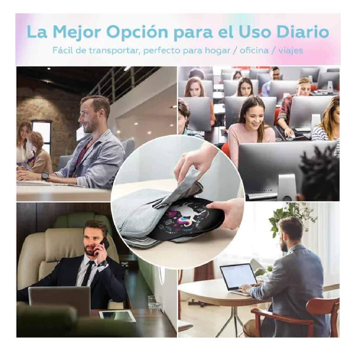 Foto 4 | Mouse Pad Ergonomico Negro Pintura Unicornio Negro