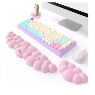 Foto 2 | Teclado Almohadilla Para Reposamuñecas Y Mouse Soporte Rosa
