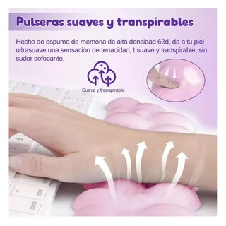 Foto 3 | Teclado Almohadilla Para Reposamuñecas Y Mouse Soporte Rosa