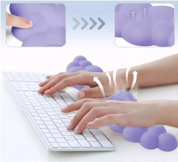 Foto 3 | Teclado Almohadilla Para Reposamuñecas Y Mouse Soporte Lila